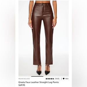 Dynamite Brown Vegan Leather Straight Leg Pants - Size 10